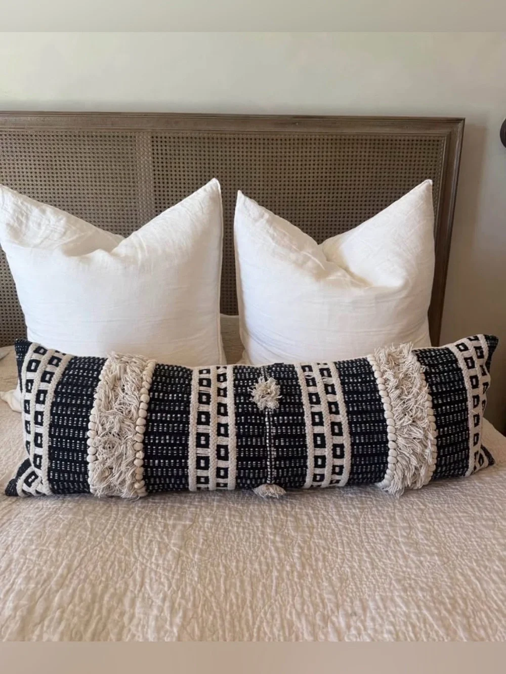 Pom Pom Home Sawyer Handwoven Lumbar Throw Pillow 14x40”